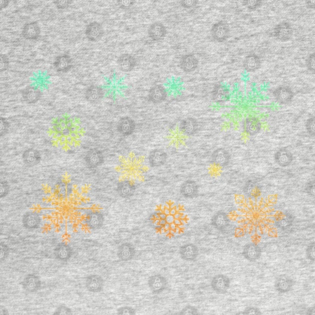 Pastel Orange Ombre Faux Glitter Snowflakes by Felicity-K